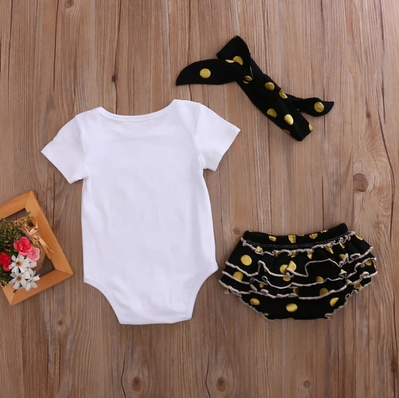 3 PCS newborn baby girl clothes romper shorts dot - Picture 6 of 6